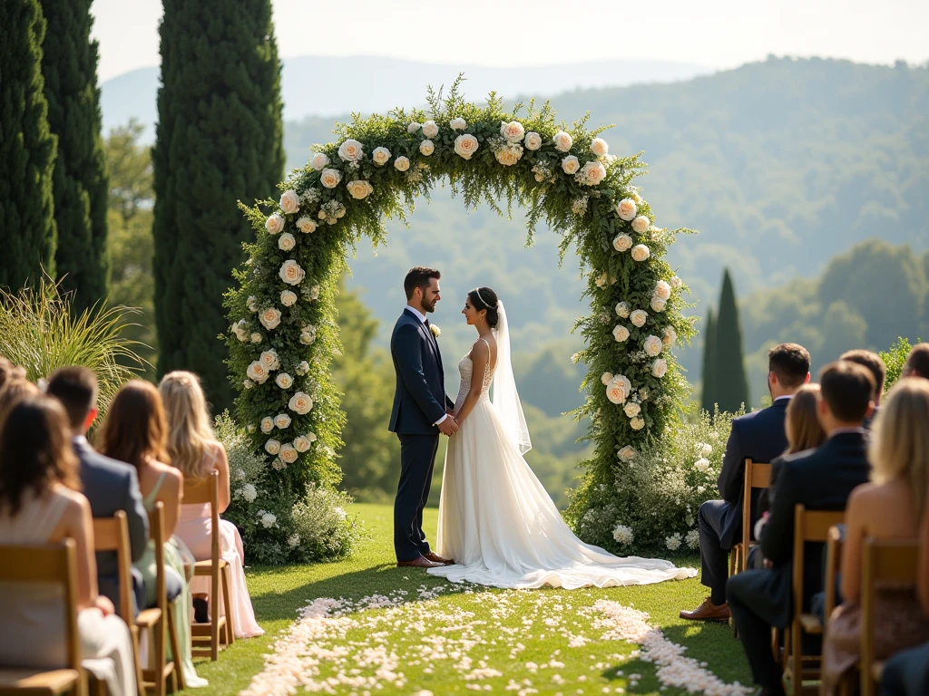 Floral ceremony arch created by Jyxallanzun