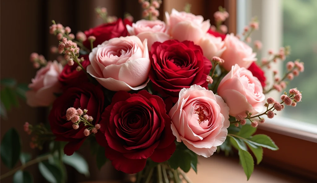 Romantic luxury bouquet with roses and peonies by Jyxallanzun