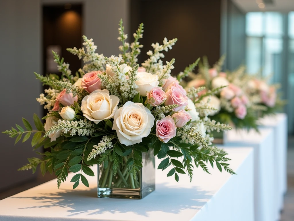 Corporate event floral arrangements by Jyxallanzun